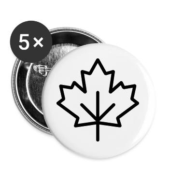 maple leaf - Buttons large 2.2''/56 mm (5-pack) - white - Front
