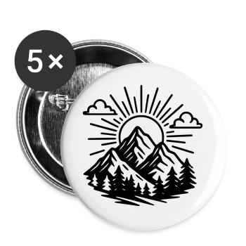 Mountains - Buttons large 2.2''/56 mm (5-pack) - white - Front