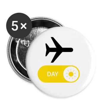 Weltreisen - AUF - Buttons groß 56 mm (5er Pack) - Weiß - Vorne