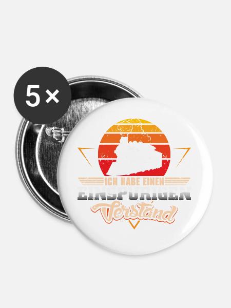Modellbahn Modelleisenbahn Eisenbahn - Buttons groß 56 mm (5er Pack) - Weiß