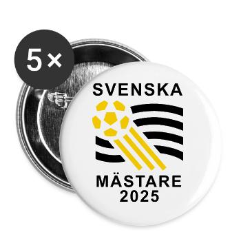 Schwedischer Meister 2025 - Buttons groß 56 mm (5er Pack) - Weiß - Vorne