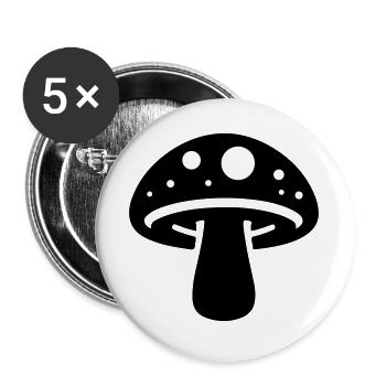 Pilz Symbol - Buttons groß 56 mm (5er Pack) - Weiß - Vorne