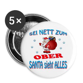 SANTA OBER - Buttons groß 56 mm (5er Pack) - Weiß - Vorne