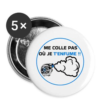  Bagnole - Lot de 5 grands badges (56 mm) - blanc - Devant