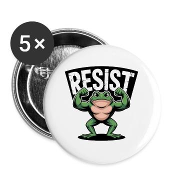 Portland Resistance Frog - T-Shirt de protestation États-Unis - Lot de 5 grands badges (56 mm) - blanc - Devant