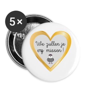 We will miss you very much - Buttons large 2.2''/56 mm (5-pack) - white - Front