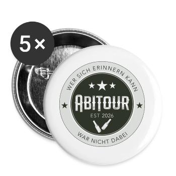 Abitour Vintage Badge - Lot de 5 grands badges (56 mm) - blanc - Devant