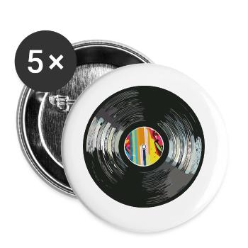 Vinyl_5 - Lot de 5 grands badges (56 mm) - blanc - Devant