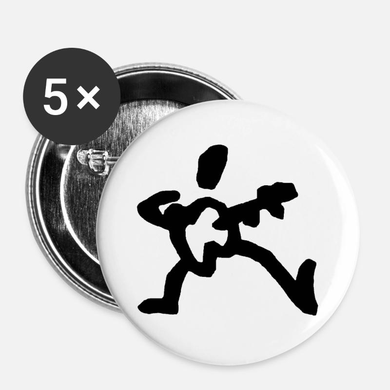 Wilderer-black - Buttons groß 56 mm (5er Pack) - Weiß