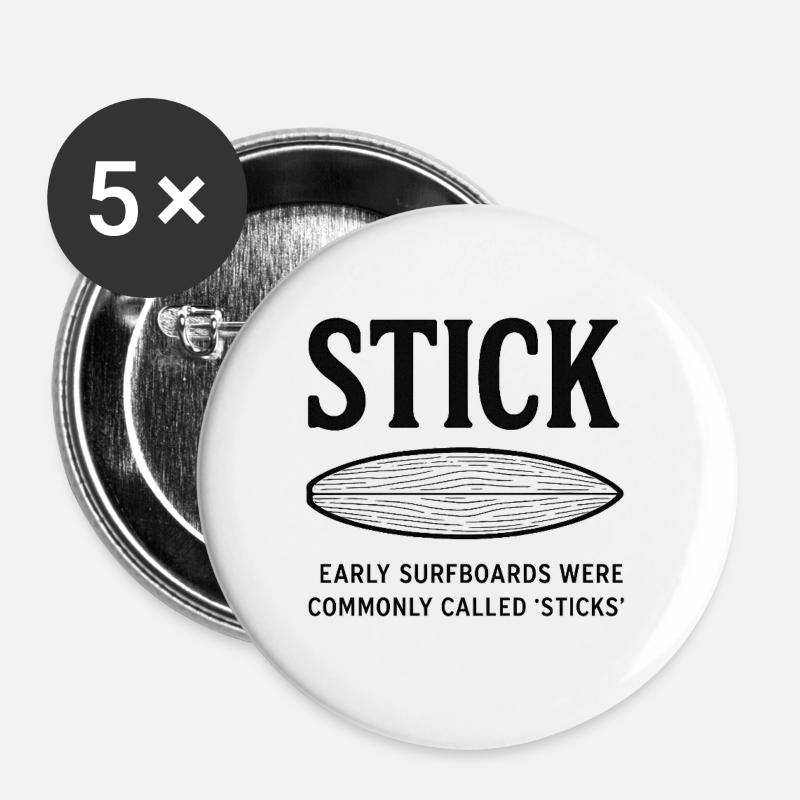 Frühe Surfboards Sticks - Buttons groß 56 mm (5er Pack) - Weiß