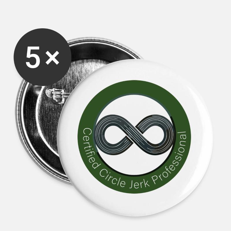 Certified Circle Jerk Professional - Buttons large 2.2''/56 mm (5-pack) - white