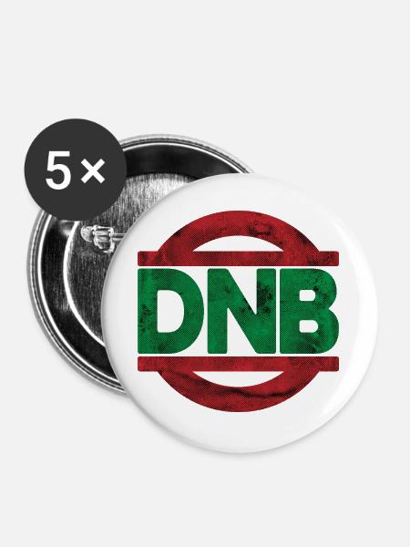 DnB Vibe Stempel RotGrün - Buttons groß 56 mm (5er Pack) - Weiß