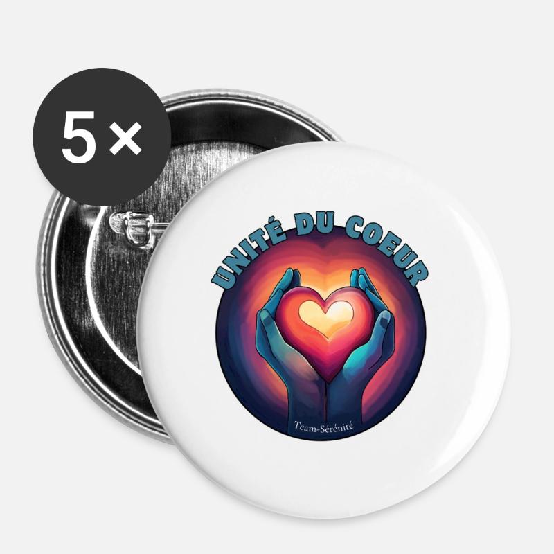 Unity of the Heart and Serenity - Buttons large 2.2''/56 mm (5-pack) - white