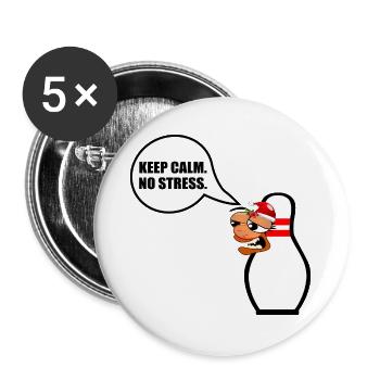 LUSTIGES WEIHNACHTSBOWLING KEEP CALM - Buttons groß 56 mm (5er Pack) - Weiß - Vorne
