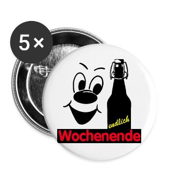 Finally weekend - Buttons large 2.2''/56 mm (5-pack) - white - Front
