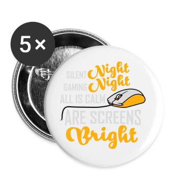 Silent Night Gaming Night All Calm Screens Bright - Buttons groß 56 mm (5er Pack) - Weiß - Vorne