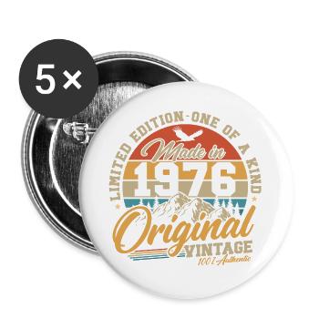 Original_1976_Jahrgang_Geburtstag_Retro_Geschenk - Lot de 5 grands badges (56 mm) - blanc - Devant