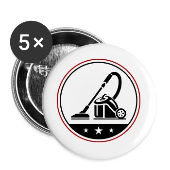 Staubsauger Symbol Cleaning - Buttons groß 56 mm (5er Pack) - Weiß - Vorne