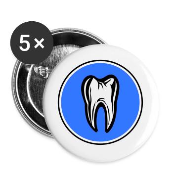 Icône de dentiste dentaire dentaire - Lot de 5 grands badges (56 mm) - blanc - Devant