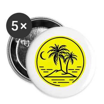 Palm Tree Island Symbol Beach - Buttons large 2.2''/56 mm (5-pack) - white - Front