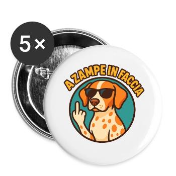 Avec les pattes dans le visage - Lot de 5 grands badges (56 mm) - blanc - Devant