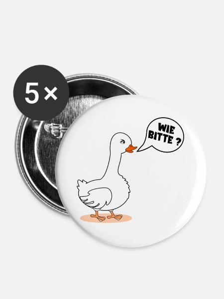 SELBSTBEWUSSTSEIN GANS WIE BITTE - Buttons groß 56 mm (5er Pack) - Weiß