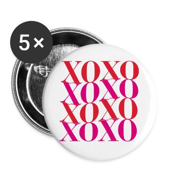 Xoxo. Kisses, hugs and girl vibes - Buttons large 2.2''/56 mm (5-pack) - white - Front