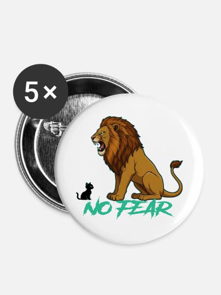Keine Angst - Buttons groß 56 mm (5er Pack) - Weiß