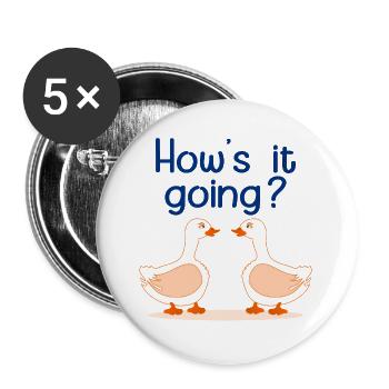 GÄNSE-GANS-FREUNDSCHAFT - Buttons groß 56 mm (5er Pack) - Weiß - Vorne