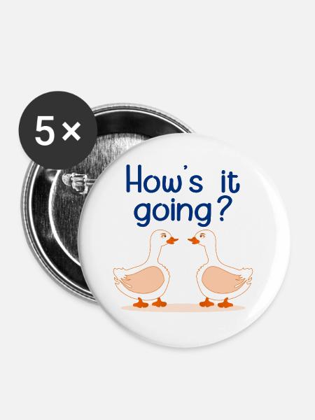 GÄNSE-GANS-FREUNDSCHAFT - Buttons groß 56 mm (5er Pack) - Weiß