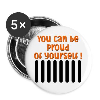 MOTIVATION BEING PROUD - Buttons large 2.2''/56 mm (5-pack) - white - Front