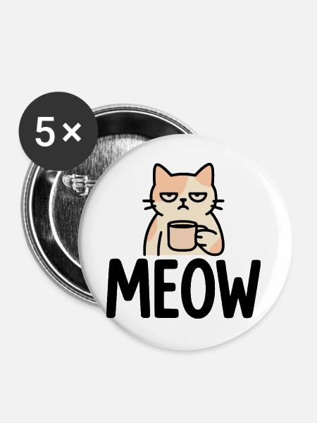 Morgenmuffel - Buttons groß 56 mm (5er Pack) - Weiß