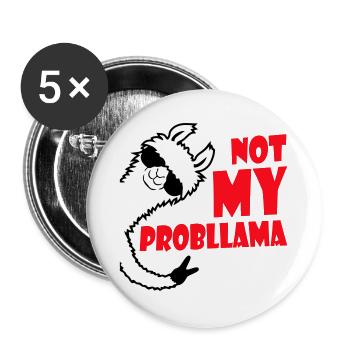 Lama Cool Sonnenbrille Not My Problama Peace Hand - Buttons groß 56 mm (5er Pack) - Weiß - Vorne