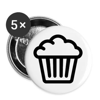 Muffin - Buttons groß 56 mm (5er Pack) - Weiß - Vorne