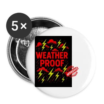Wetterfestes Grafikdesign - Buttons groß 56 mm (5er Pack) - Weiß - Vorne