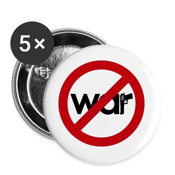 Stop War – Für Frieden & Freiheit - Buttons groß 56 mm (5er Pack) - Weiß - Vorne