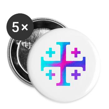 Kairos Cross (Jerusalem Cross) – Starry Sky - Buttons large 2.2''/56 mm (5-pack) - white - Front