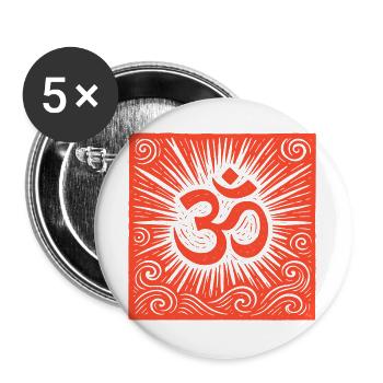 YOGA OM - Buttons large 2.2''/56 mm (5-pack) - white - Front