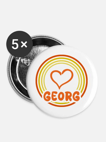 Name Georg - Buttons groß 56 mm (5er Pack) - Weiß