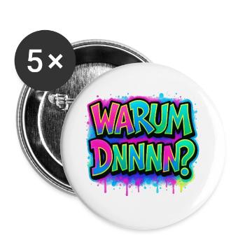 Pourquoi DNNN ? Graffiti au néon - Lot de 5 grands badges (56 mm) - blanc - Devant