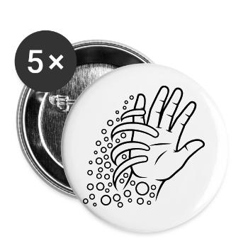 Art minimaliste au trait à la main - Lot de 5 grands badges (56 mm) - blanc - Devant