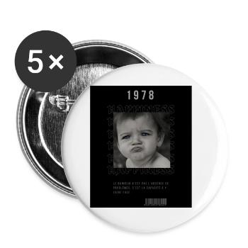 baby head holder in black and white - Buttons large 2.2''/56 mm (5-pack) - white - Front