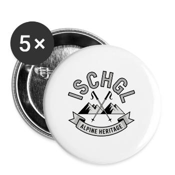 Ischgl - Souvenir Design - Buttons groß 56 mm (5er Pack) - Weiß - Vorne