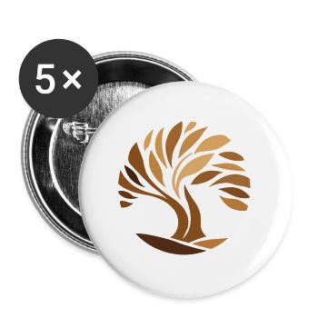Baum des Lebens, Verbundenheit mit der Natur - Buttons groß 56 mm (5er Pack) - Weiß - Vorne