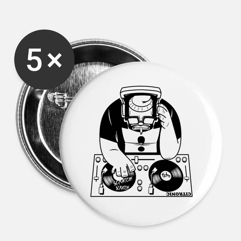 DJ - Buttons large 2.2''/56 mm (5-pack) - white