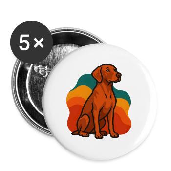 Vizsla Chien dans la palette rétro - Lot de 5 grands badges (56 mm) - blanc - Devant