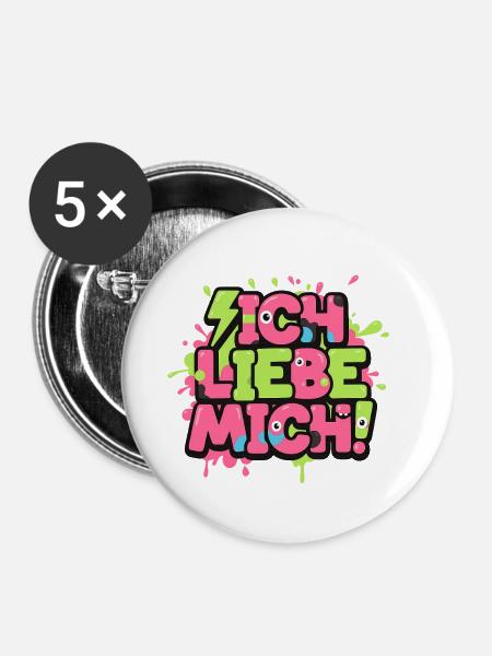 Ich Liebe Mich Graffiti Design - Buttons groß 56 mm (5er Pack) - Weiß