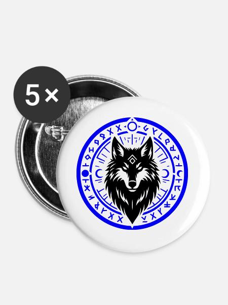 Runenring der Nacht - Buttons groß 56 mm (5er Pack) - Weiß