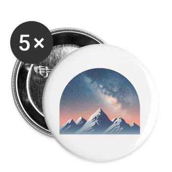 Pic de la Voie lactée sous le dôme étoilé - Lot de 5 grands badges (56 mm) - blanc - Devant