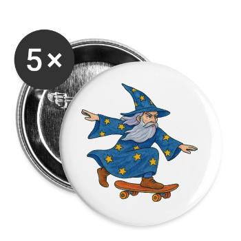 Starry Wizard Skateboard - Buttons groß 56 mm (5er Pack) - Weiß - Vorne